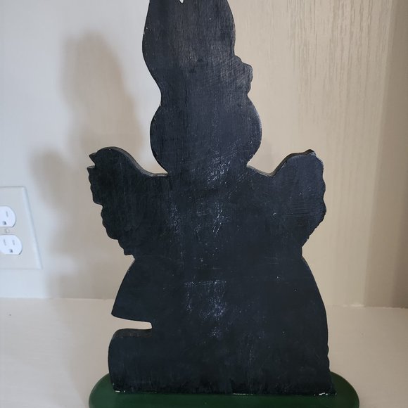 Easter Decoration Vintage 1980s Freestanding Wood Table Ornament Easter Bunny - Picture 5 of 10